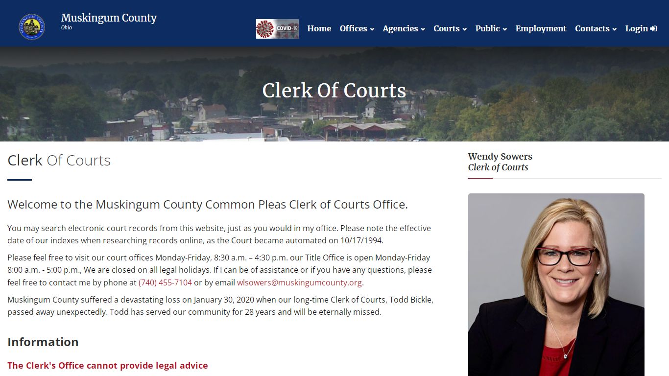 Muskingum County Clerk Of Courts - Common Pleas Court